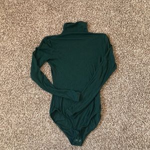 Summersault hunter green body suit with mock turtle neck